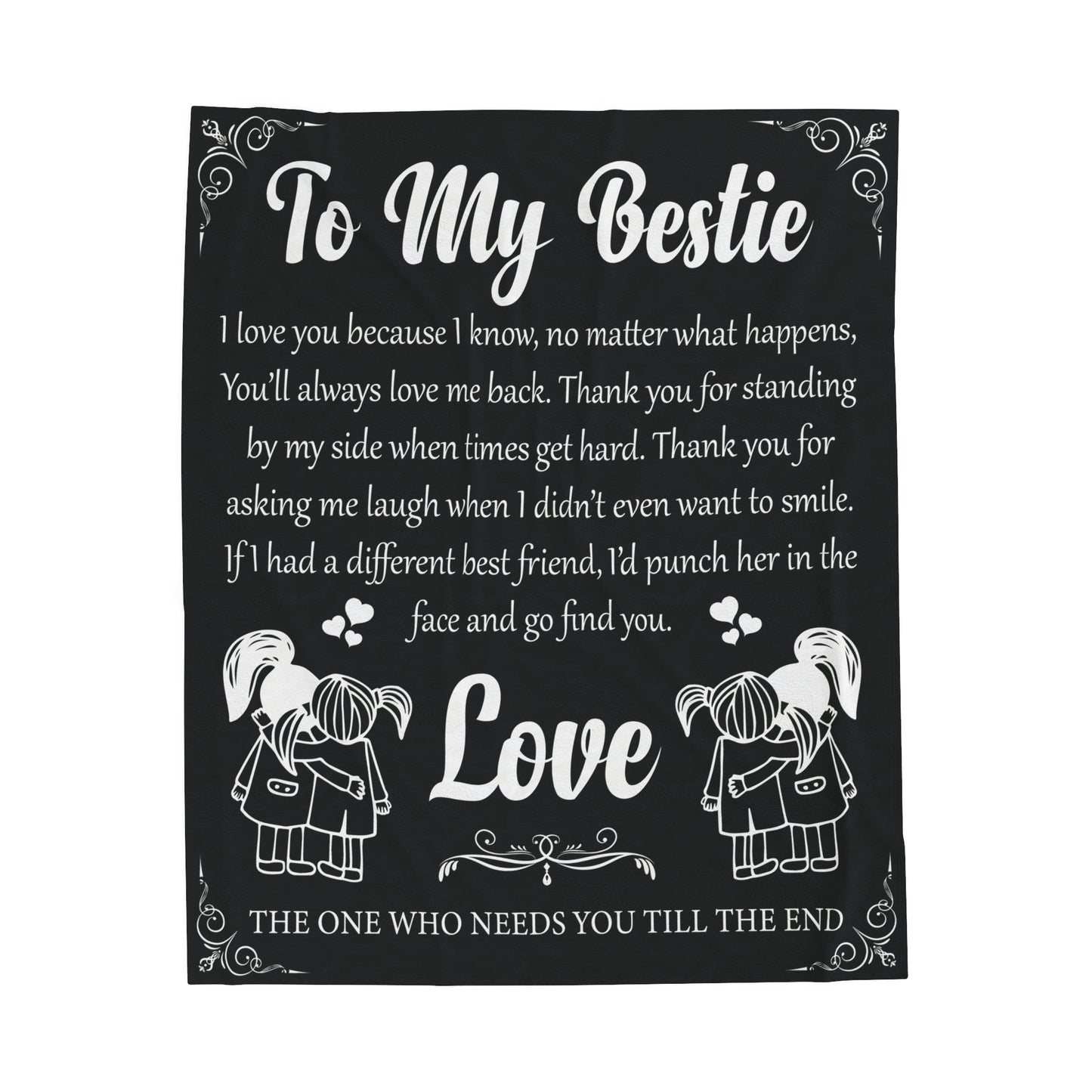 To My Bestie | Velveteen Plush Blanket